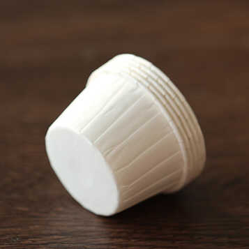 大号高温卷口杯卷边淋膜纸杯 麦芬蛋糕耐烤杯 马芬杯子托约100个 白色