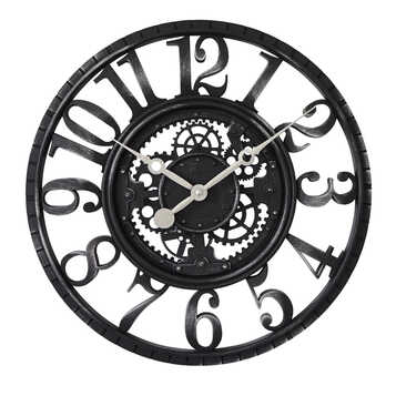 22英寸大号挂表仿铁机械时钟工业复古齿轮创意挂钟客厅卧室石英钟