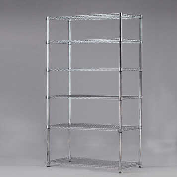 好空间六层货架置物架层架厨房收纳架整理架落地杂物架不锈钢色金属架