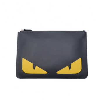 【二手99新】正品现货fendi/芬迪2017新款小怪兽黄眼男士手拿包 二手