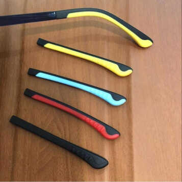 眼镜脚套扁孔金属镜腿配件眼镜橡胶腿套防滑眼睛镜框架配件 黑色