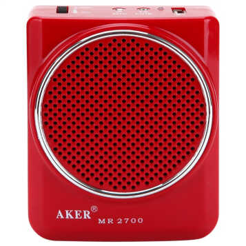 愛課(aker)mr2700小蜜蜂喊話器擴音器便攜式教學導遊腰掛音響(紅色)