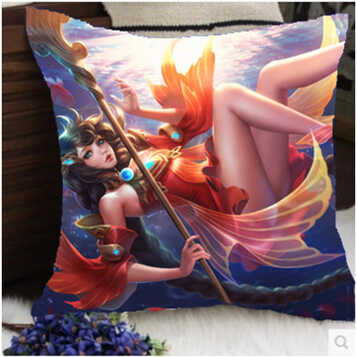 王者荣耀周边抱枕沙发汽车靠垫 水晶猎龙者花木兰大乔扁鹊阿轲等 沧海