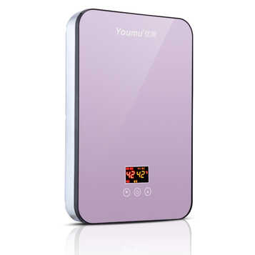 优姆(youmu)即热式厨宝恒温迷你淋浴洗澡小型ymw-f65电热水器 紫色 不