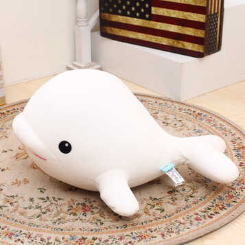 艾蓓妮可爱大白鲸鱼软体公仔毛绒玩具泡沫粒子海豚玩偶儿童生日礼物