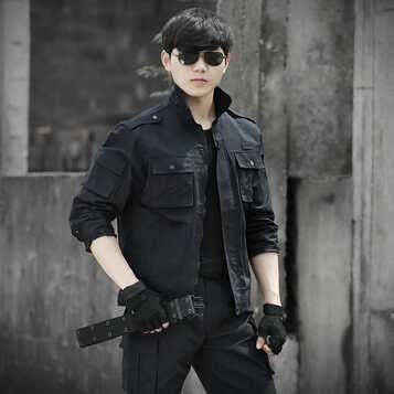 盾郎军装保安迷彩服作训服套装男黑色特勤工作服军警安保制服部队治安