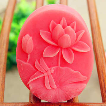聚满福 diy加厚冷硅胶模具 手工皂奶皂香皂肥皂模具 荷花蜻蜓样式