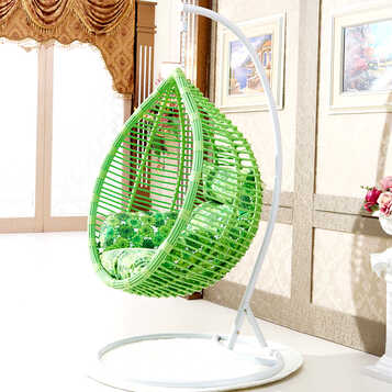 阳台休闲仿藤吊篮秋千成人摇摇吊蓝 宿舍鸟巢吊椅藤椅摇篮 绿色吊篮