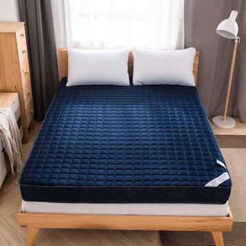 8m学生宿舍慢回弹海绵床褥子单人保暖床垫 深蓝色(10cm) 180cm*200cm