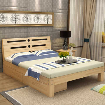 康木昂 实木床单人床 双人床松木 1.8米1.