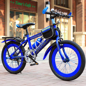 自行车儿童山地车20/22寸男女孩单车7-8-9-10-16岁小学生赛车 蓝色带