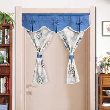 帛思绮(bosiqi) 棉麻门帘布艺卧室隔断帘风水帘厨房卫生间半帘田园半