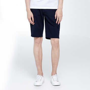 千兮 短裤 男士棉质休闲沙滩裤纯色五分裤 510821 藏青 2xl