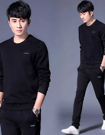 狼梵谷(lang fan gu)运动套装男春秋季新款男装运动服卫衣跑步衣服