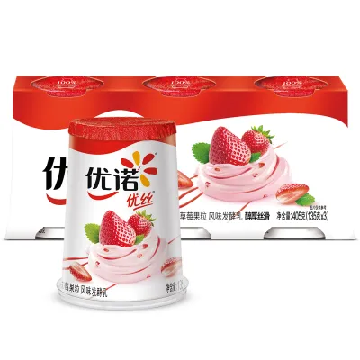 优诺 优丝 草莓果粒 135g*3   酸奶酸牛奶风味发酵乳