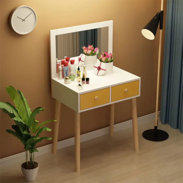 Table Retractable Locker Makeup Cabinet, Makeup Mirror Vanity Dresser Table