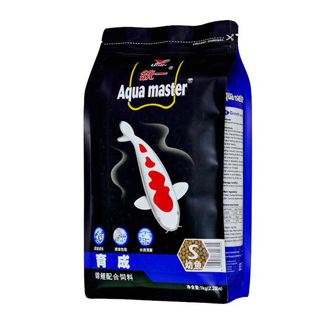统一鱼粮鱼食锦鲤育成幼鱼1kg饲料金鱼血鹦鹉罗汉鱼鱼食热带观赏鱼粮上浮不浑水鱼粮 招来宝