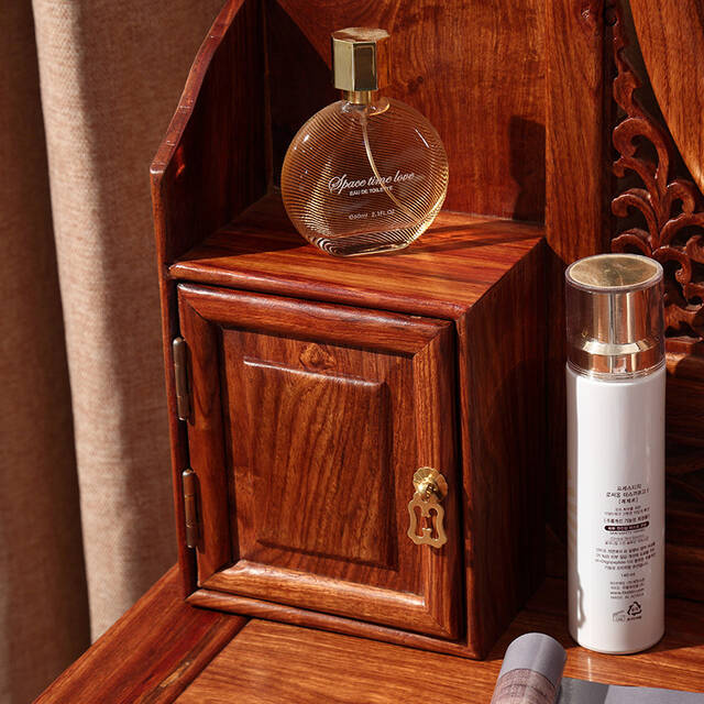 粤顺红木梳妆台实木化妆台花梨木梳妆桌h421 招来宝