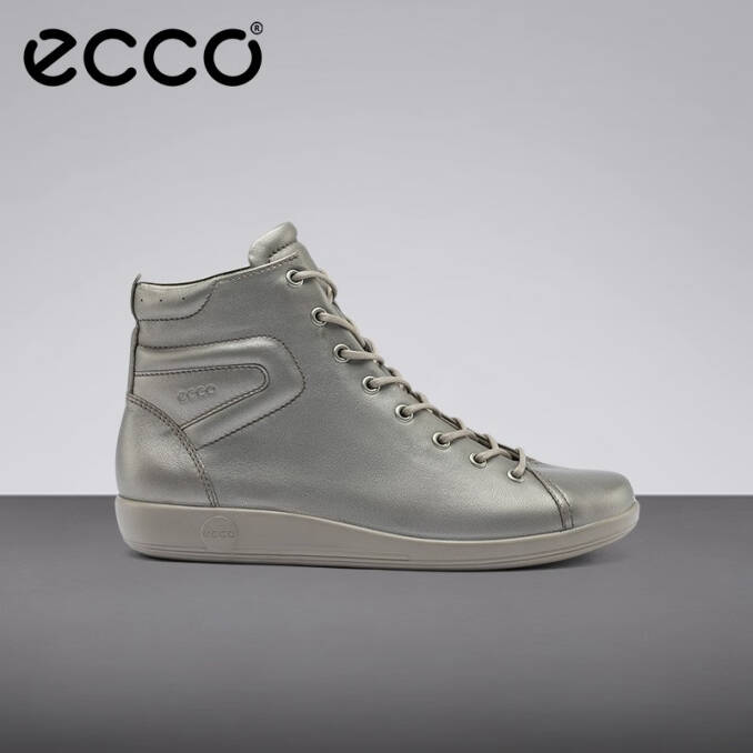ECCO 爱步 Soft 2.0 柔酷2号 女士真皮系带高帮休闲鞋206523443.3元（天猫旗舰店折后1199元）