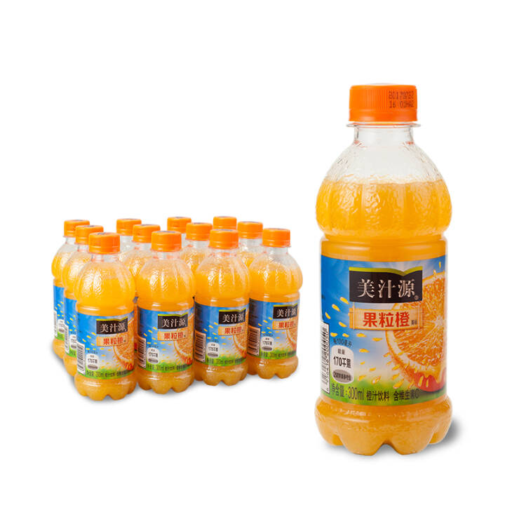 橙 橙汁 果汁飲料 300ml*12瓶 整箱裝 可口可樂出品 新老包裝隨機發貨