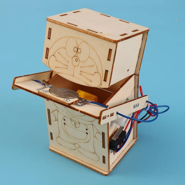 纽彼吃硬币机器人手工diy科技小制作拼装创意小发明机械科学玩具
