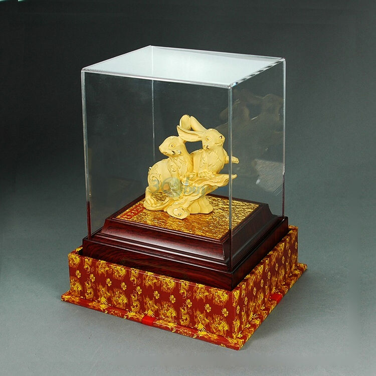 七里香绒沙金工艺品摆件步步高升(兔)1020特价款