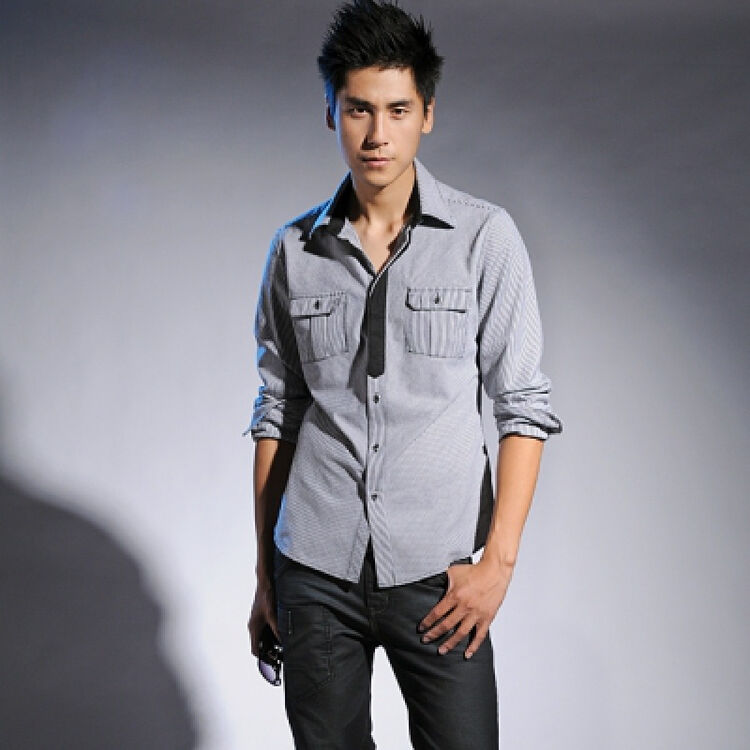 欧莱诺olomo男装长袖衬衫 11052202 淡青色 m