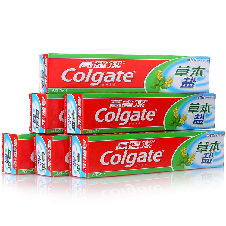 高露洁草本盐牙膏140g六只装