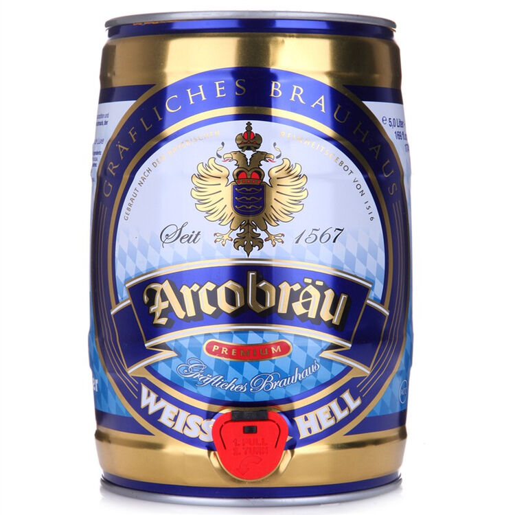 德国arcobrau阿科博伯爵白啤酒5l