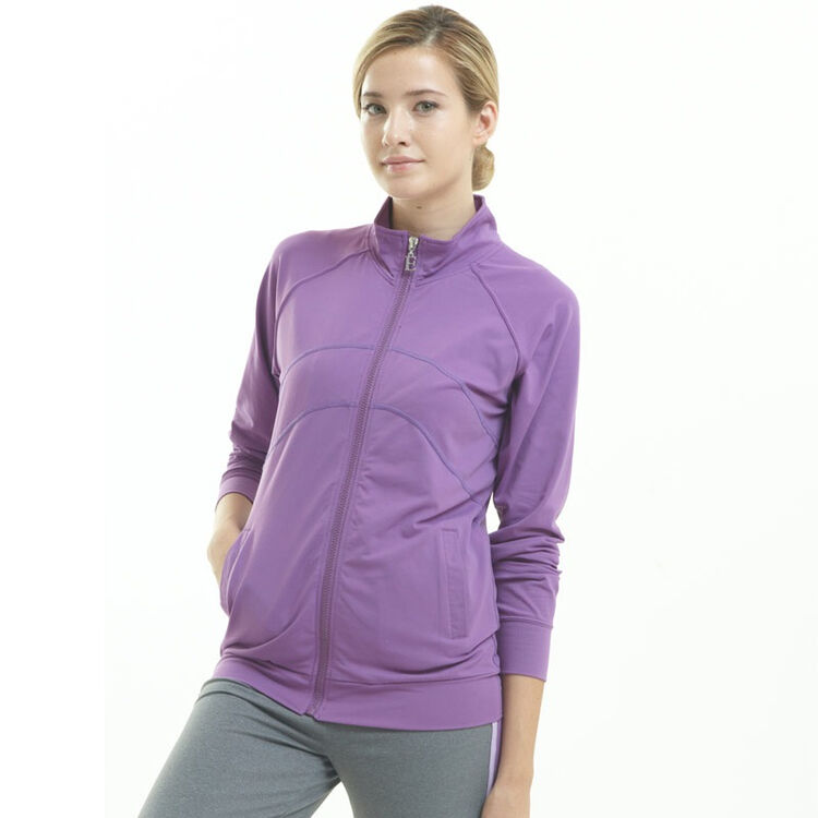 e奈尔瑜伽服修身运动休闲外套9509中紫色s