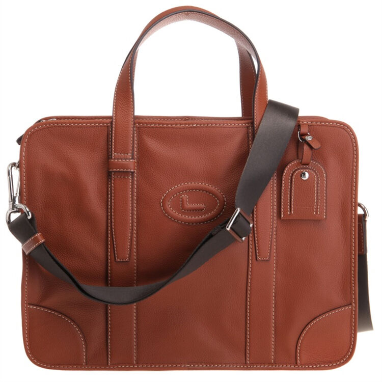 lancel 兰姿 男士驼色皮质斜跨/手提公文包 a04161 ek xy