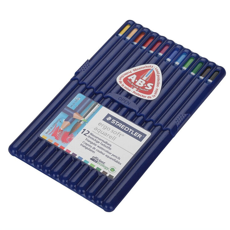 施德楼(staedtler)156sb12 三角水溶性彩色铅笔(12支装)