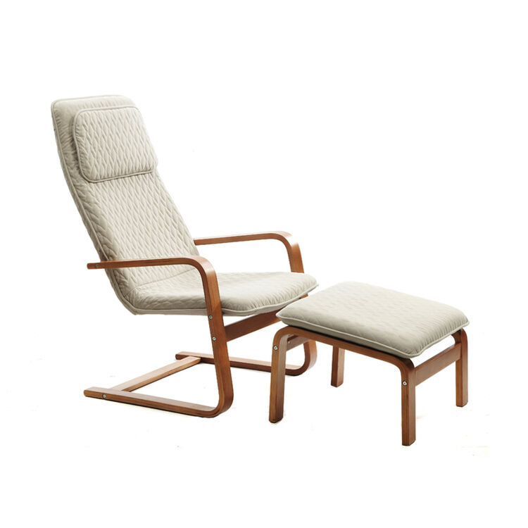 曲美家具休闲椅面料可拆洗躺椅弯曲木设计08413wsx1z绿灰米三色可选