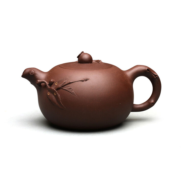 壶中世界 宜兴紫砂壶 陈菊华国家级助工 (石榴壶) 原矿紫泥 紫砂茶具