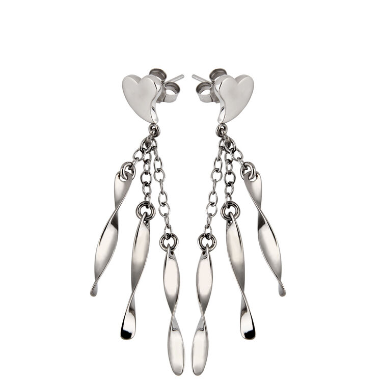 泰腾尼 纯钛金耳线心形耳坠不过敏女耳钉时尚简约小清新耳饰幸福心形