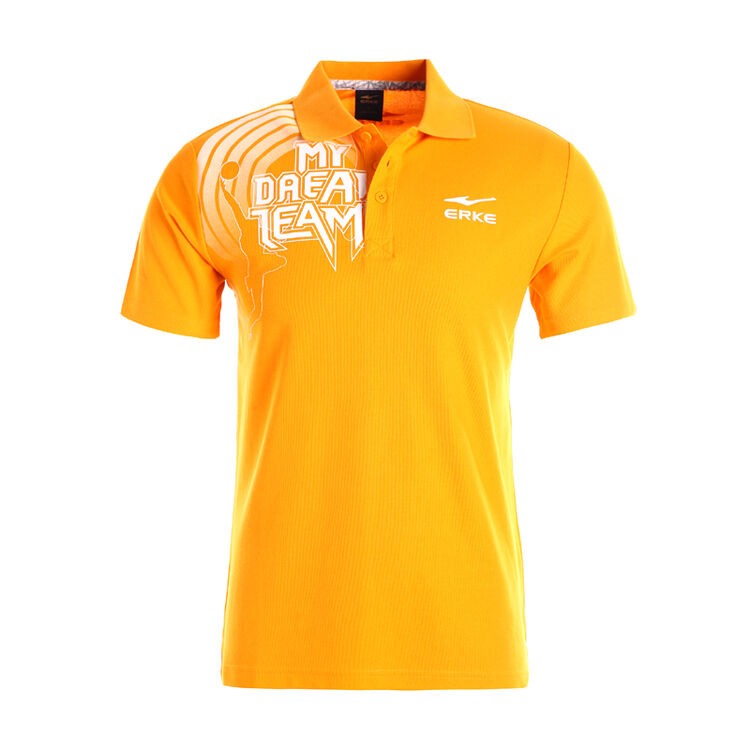 鸿星尔克erke运动服男翻领短袖t恤11212202194b2柑橘色2xl