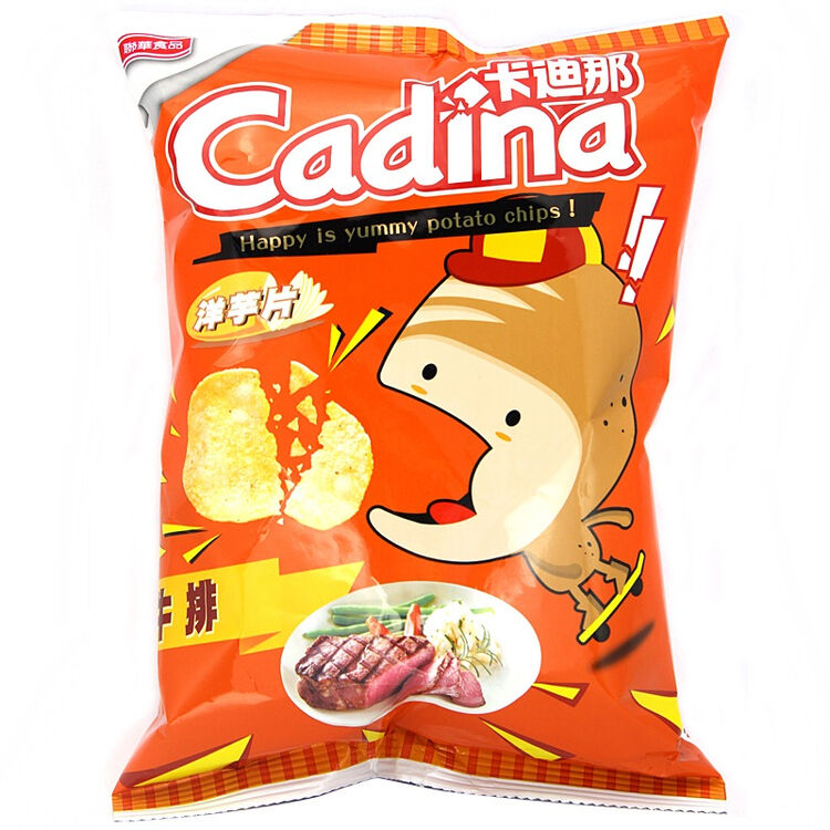 中国台湾进口cadina卡迪那洋芋片牛排味57g