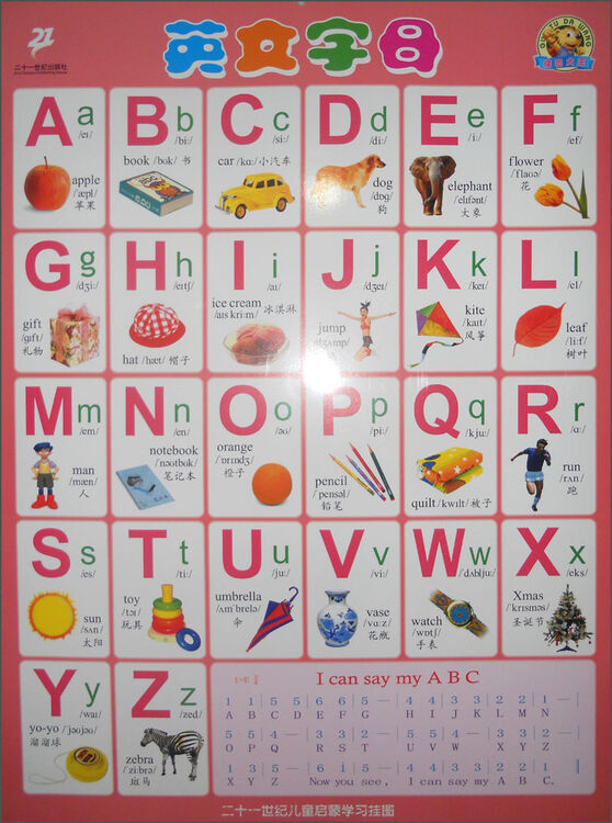 儿童启蒙学习双面挂图新英语国际音标英文字母