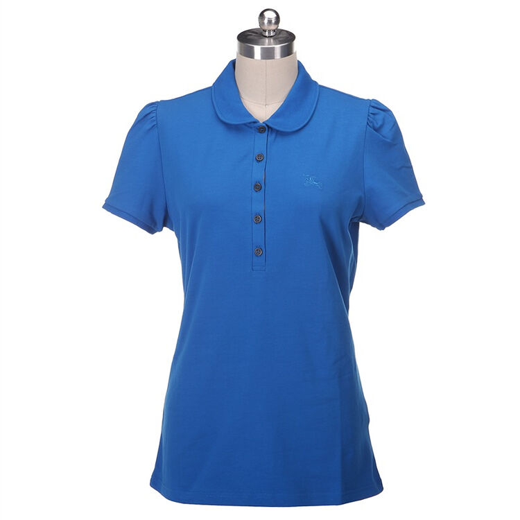 burberry巴宝莉女士蓝色棉质格子开襟polo衫39053271xs码