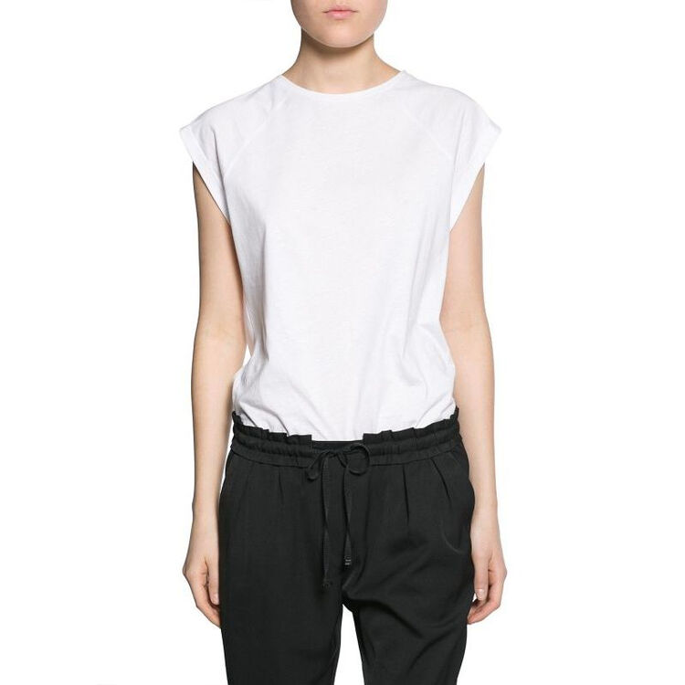 mango春夏2014|上卷袖子t恤|23003597 白色 xl