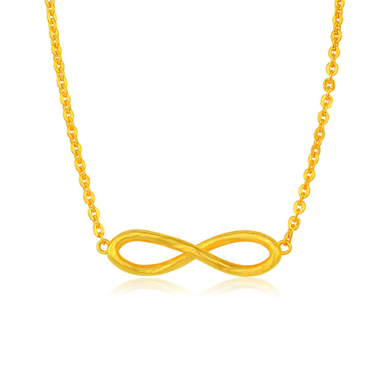 百利金珠宝 24k黄金项链 爱无限项链 999千足金时尚女款黄金吊坠 7.