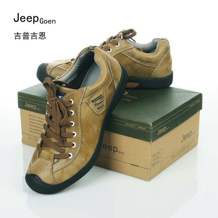 3908jeep goen吉普吉恩男鞋正品 真皮透气休闲低帮鞋 韩版商务休闲高