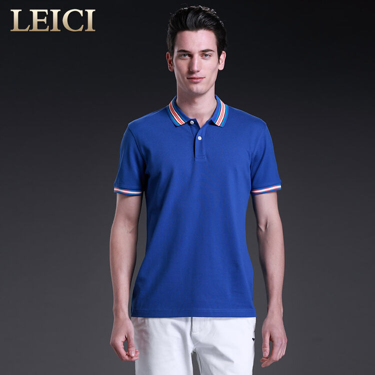 雷驰男装 夏装 100%长绒棉 男士商务休闲纯色短袖polo衫 311141089