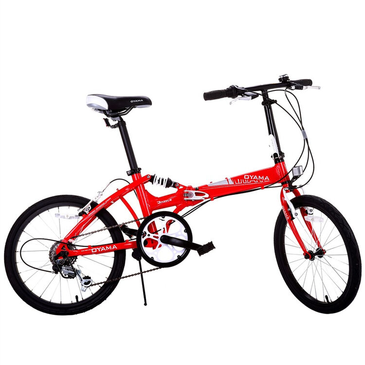 欧亚马 酷炫-m300 20寸运动型铝合金变速折叠车 自行车 6速 红色