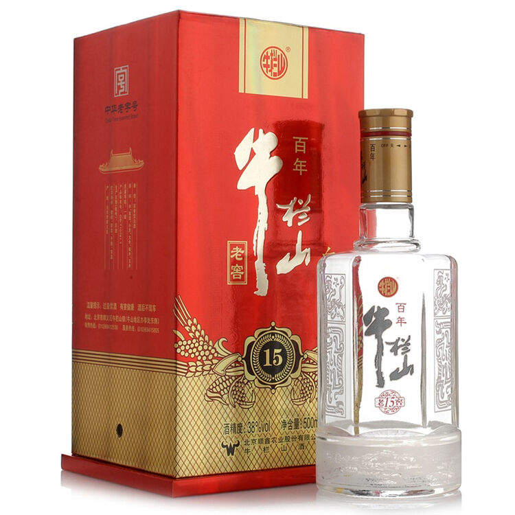 牛栏山百年红15年水晶装38度500ml