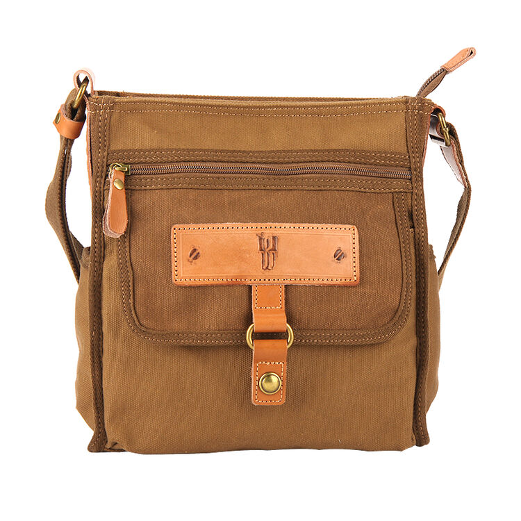 漂流木帆布包男韩版潮女休闲斜挎包学生书包单肩包男包65201 卡其