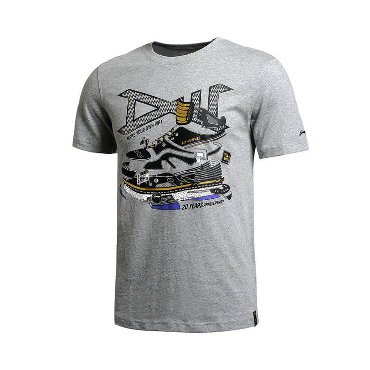 wayofwade李宁篮球系列韦德之道男子短袖文化衫ahsh7031花灰xxl