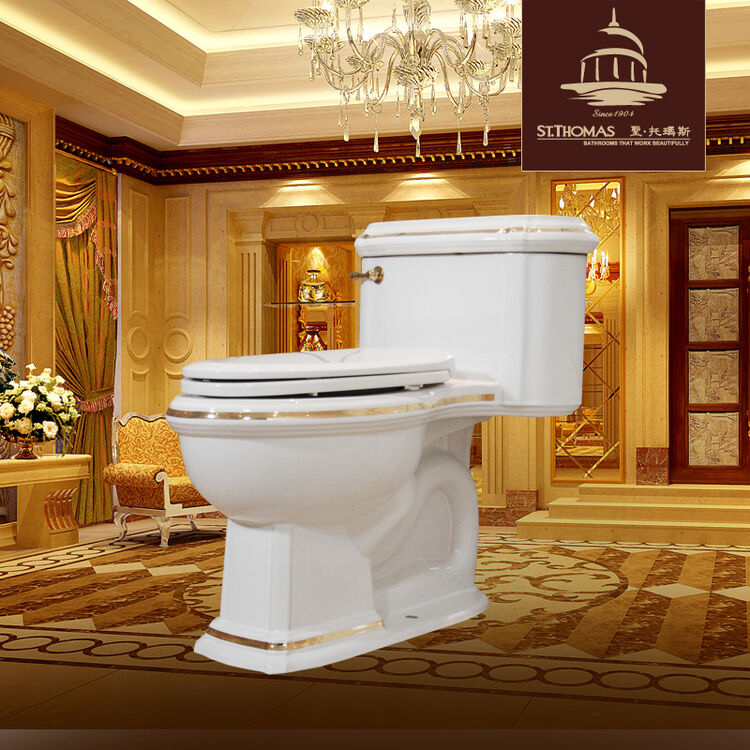 st·thomas 圣托玛斯卫浴 欧式连体烤花宽金线马桶座便器c-265083 400