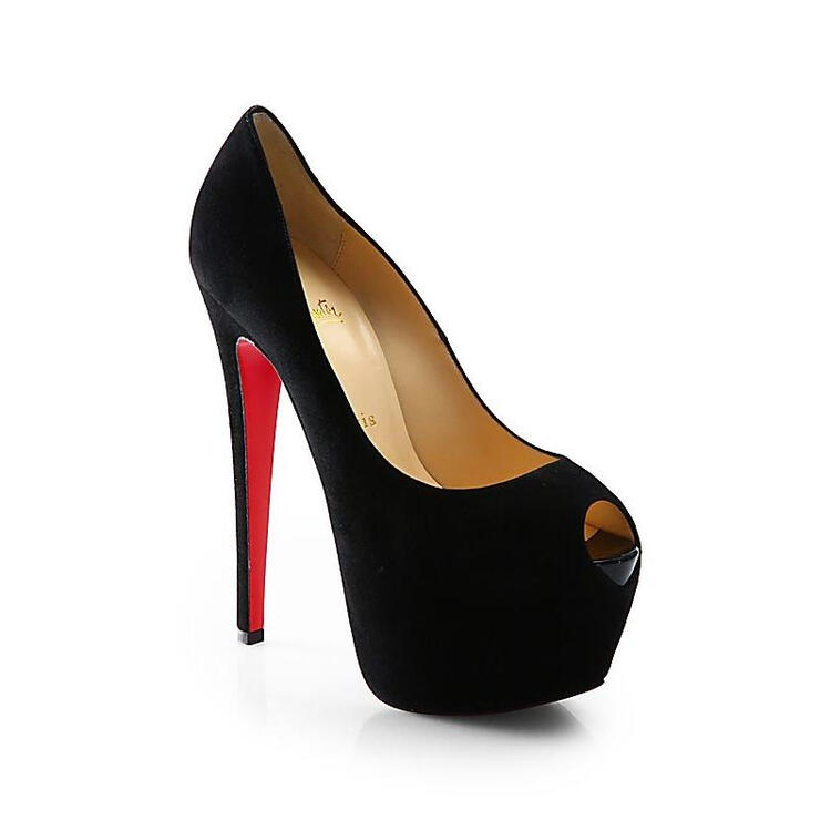 克里斯提 鲁布托 christian louboutin 女式鱼嘴高跟鞋 black q001