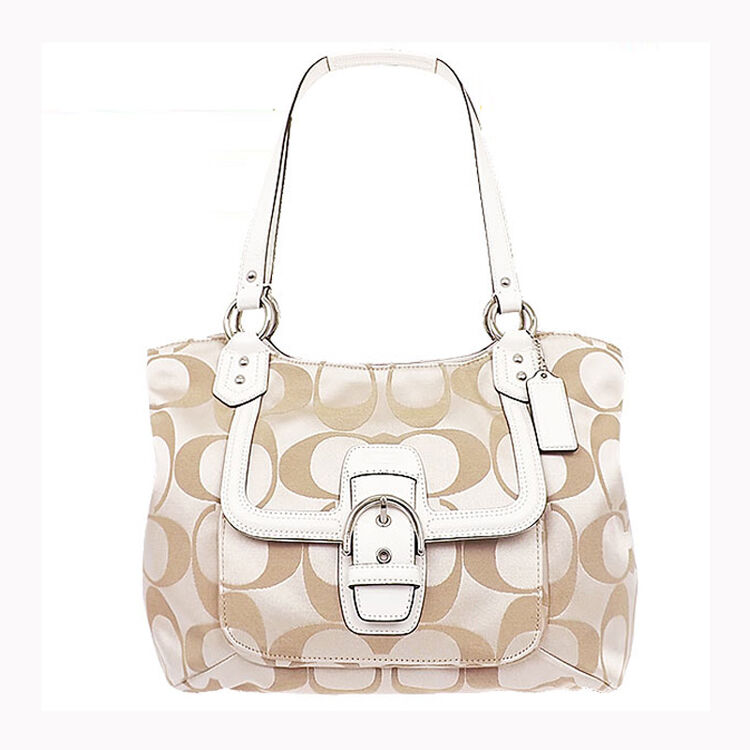 蔻驰coach 新款帆布单肩手提女包帆布包 25294 白色 s